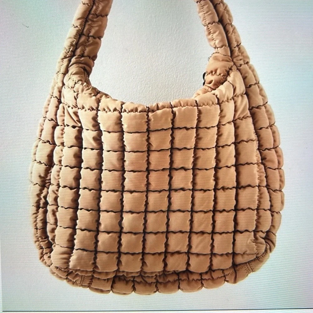Free People Quilted Tote Bag in Beige